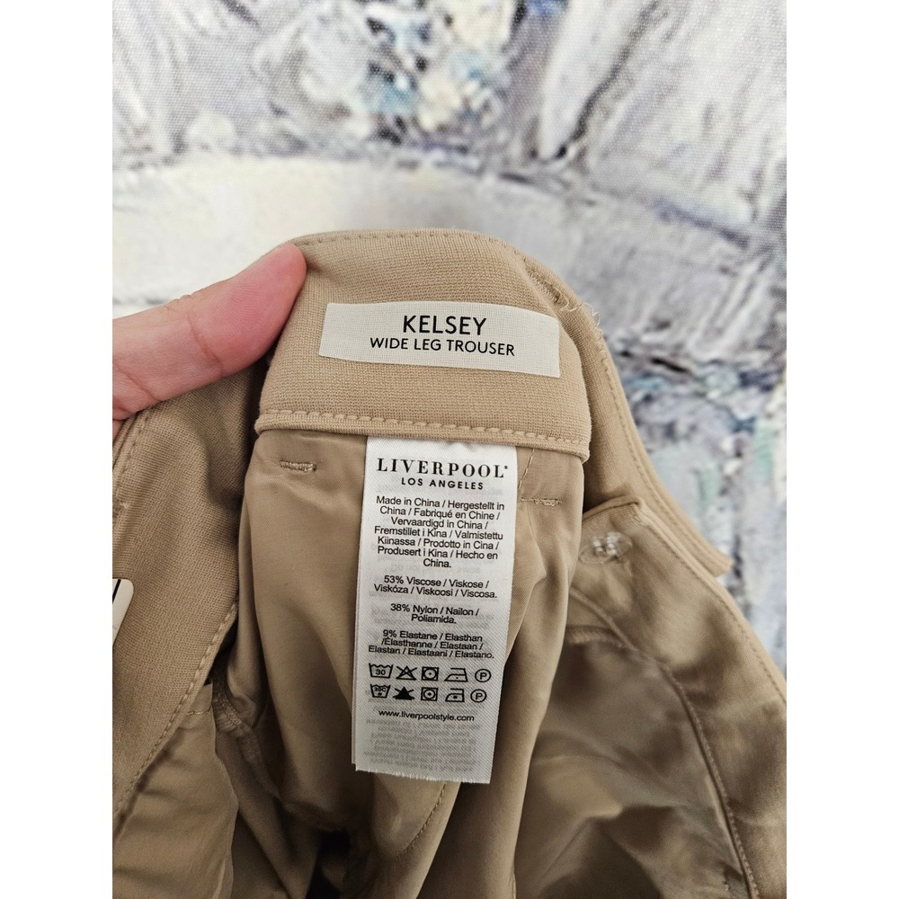 Liverpool Los Angeles Kelsey Wide Leg Trouser Biscuit Tan Womens 10/30 - Picture 5 of 11